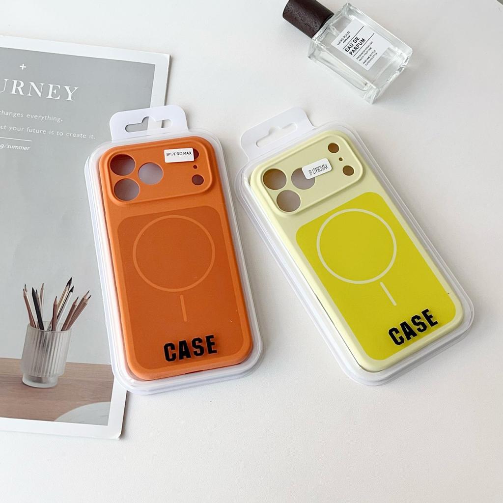 iPhone 17 PRO MAX Magnetic Shockproof Case: Liquid Silicone, Contrasting Color, Thin Ring Holder, Fits Apple 16