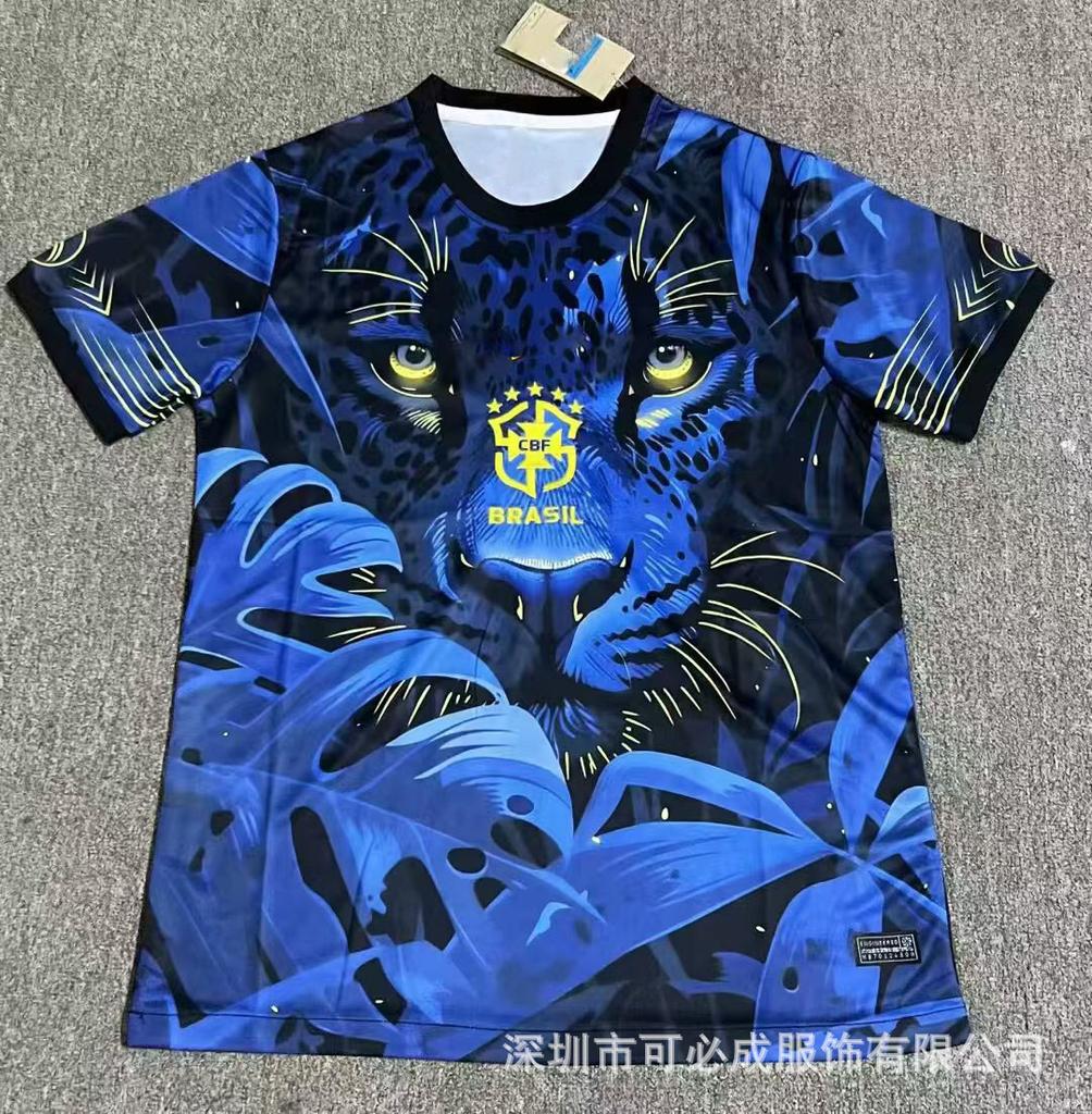 Großhandel und Einzelhandel Grenzüberschreitend Brasilien Nationalmannschaft Spezielles Gedenk-Kurzarm-Fußballtrikot Oberteil Kurzarm Fans