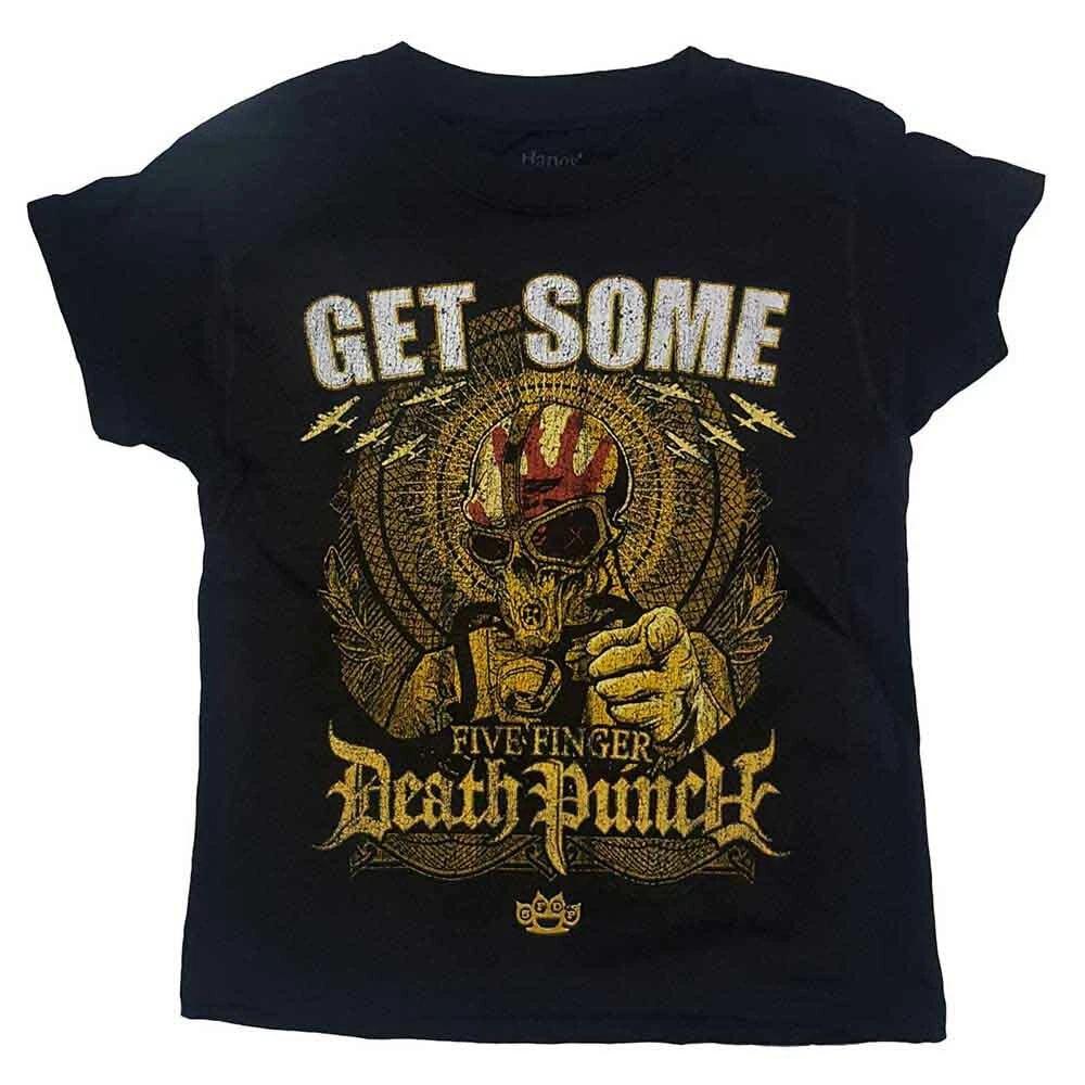 Five Finger Death Punch Kids Muscle T Shirt Get Some Band Logo Official Black L 4XL
