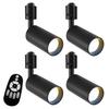 PNRLUX Duct Rail Spotlights, Set of 4, 4.5W (40W Equivalent), for Lighting Rails, Ceiling Lighting, Integrated LED Lighting, Remote Control, Built-in