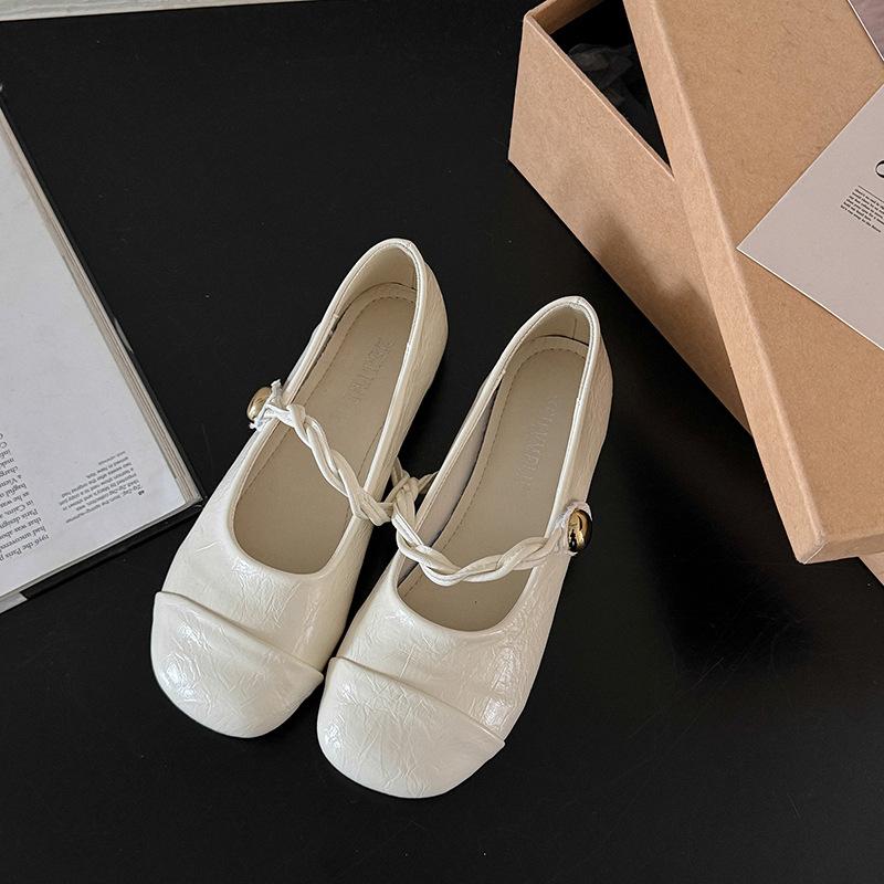 

Мода 2025 Осень Французские балетки Мэри Джейн Мягкая подошва Удобные туфли-бобы Женские Ретро лоскутный дизайн Элегантная обувь 40