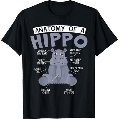 Anatomie Van Een Hippo Dieren Nijlpaard Liefhebber T-Shirt