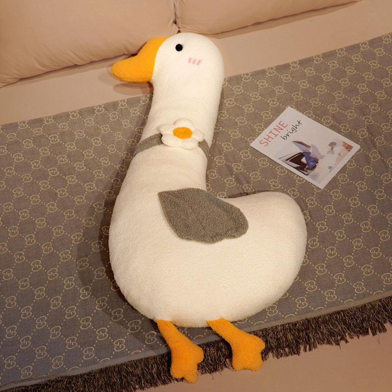 Internet Celebrity Big White Goose Throw Pillow Long Pillow Girl Sleeping Bed Pillow Super Soft Cute Plush Doll Pillow Bedside
