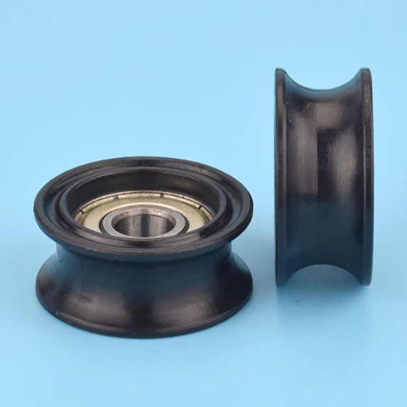 1 ks 8*30*13mm U-drážkové ložiskové kladkové kolo Vodicí kladka 608 Ložisko Pohyblivá kladka Gumové kladka Tichá Pružná kladka Černá
