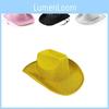 Halloween Party Pink Glitter Cowboy Hat With Eva Composite Material For Costume Accessories