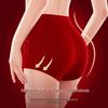 Meiyating Women's Lucky Red High-Waist Lace Tummy Control Briefs
