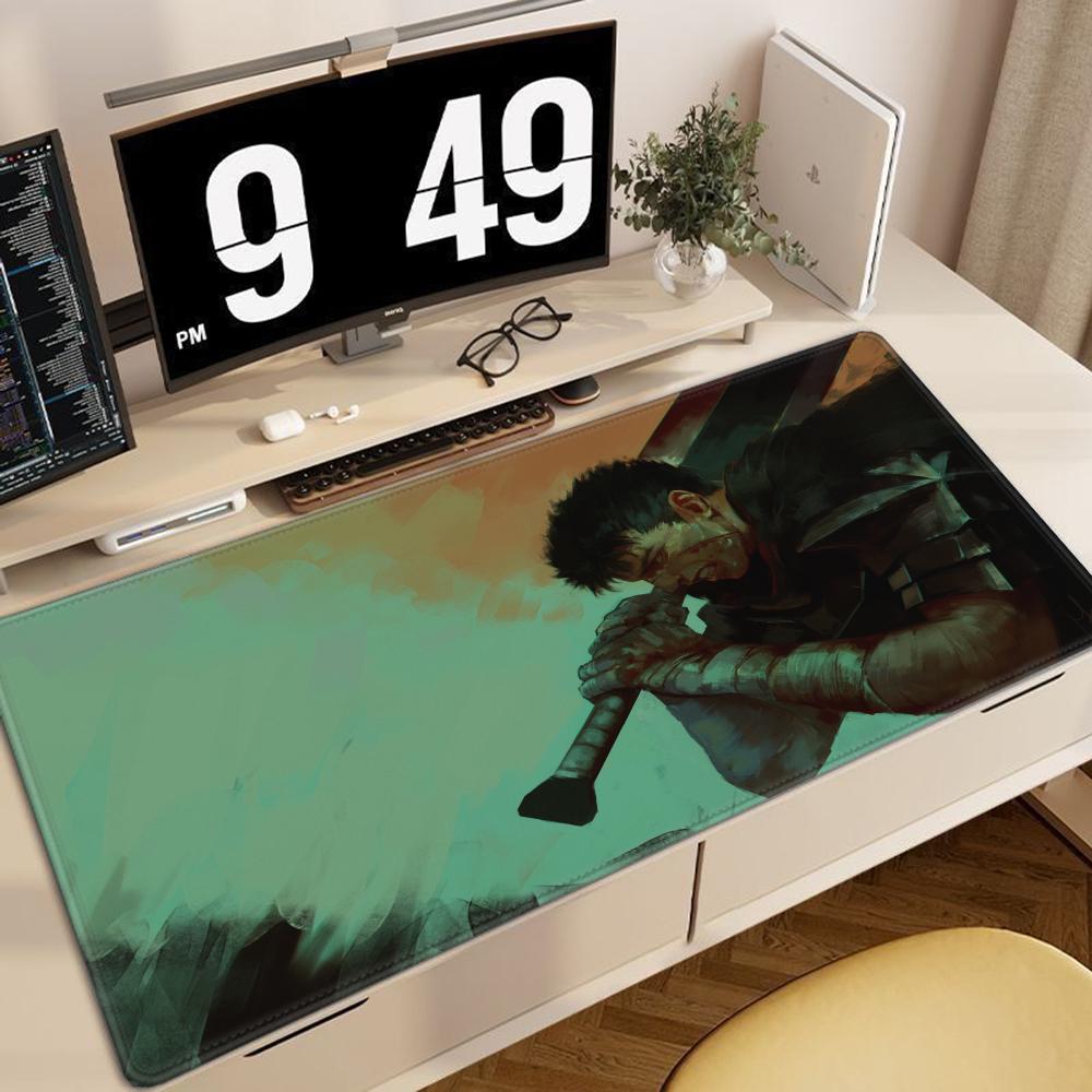 Black White Anime Mouse Pad Guts Sword In Berserk Gamer Mouse Mat Computer Gaming Accessories Keyboard Laptop Mouse Desk Pad