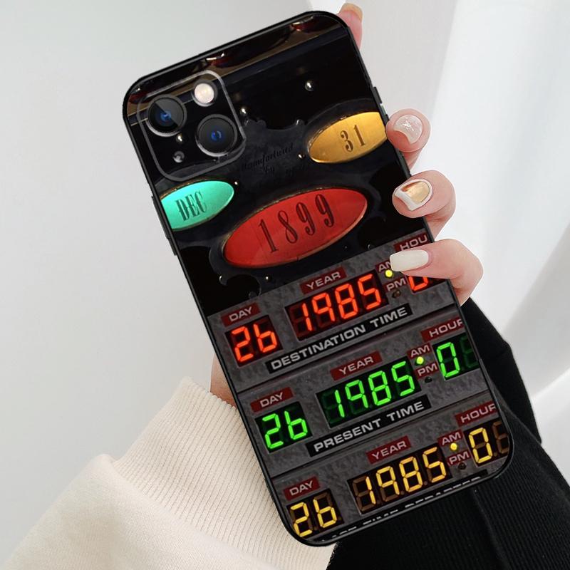 Back To The Future Time Machine Phone Case For iPhone 17 Pro Max 16 15 11 13 12 14 Pro Max mini 15 16 Plus 16e 17 Air Cover