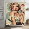 Vintage Glamour Icon Waterproof Shower Curtain Heat Resistant Machine Washable Non-Transparent 180x180cm