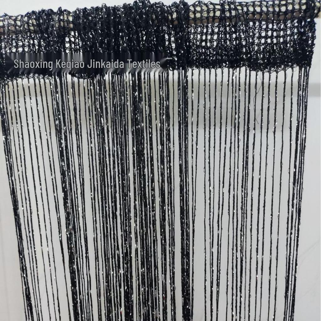 Encrypted Silver Thread Wedding Curtain: Decorative Tassel Ceiling Partition with Round Ring Scene Layout