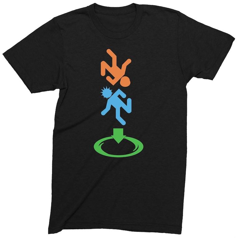 Portal Adventure Guys Erwachsene Lustiges Muster Print T-Shirt Neuheit Weihnachtsgeschenk Sommer Lässig S