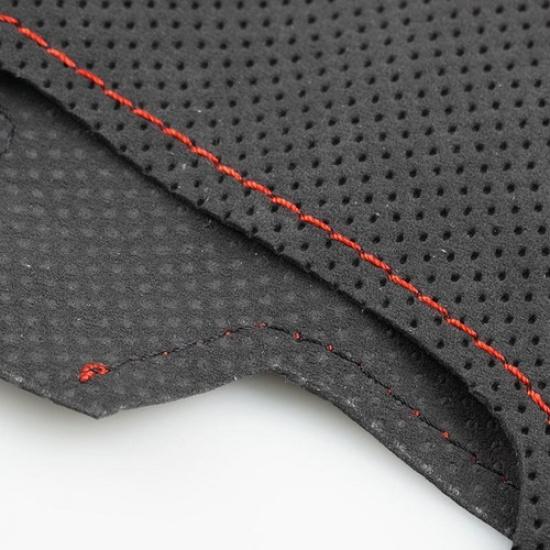 Suede Steering Wheel Panel Leather Cover Trim For Kia Forte Soul Rio 2009-2017