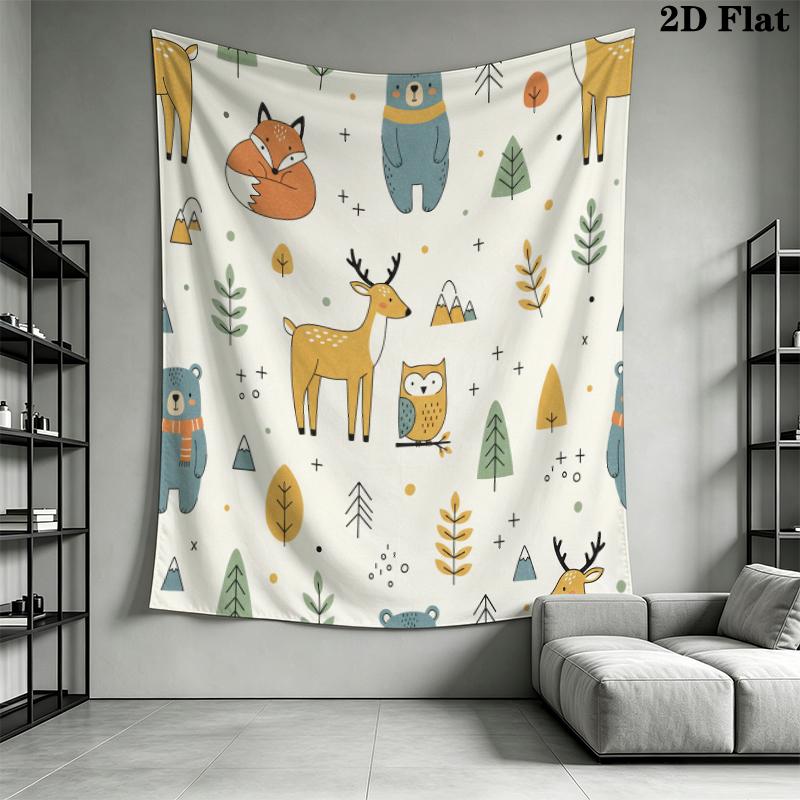 Cute Cartoon Wall Tapestry Aesthetic Wall Hanging Printed Fabric Blanket Decorative Tapestries for Bedroom Living Room Home Decor