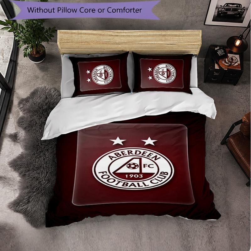 Biancheria da letto a tema Aberdeen FC Set 3 Pezzi Copripiumino Biancheria da letto Decorativa Per Stanza Adolescenti Decorazione Casa