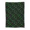 Wonderful Green Alien Universe Wondrous Cosmos With Planet And Stars Blanket Flannel Throw Blanket for Living room Travel Home
