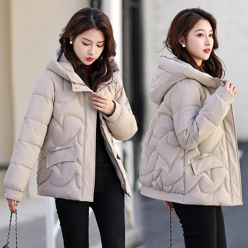 Thickened warm down cotton jacket women's winter large size loose slimming casual women's short small padded jacket cotton jacket