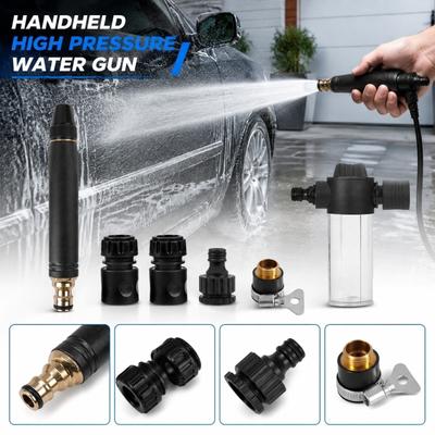 High Pressure Washer Gun with Quick Connect Adapters Heavy Duty Metal Construction Compatible with Standard Garden Hoses for Outdoor Cleaning