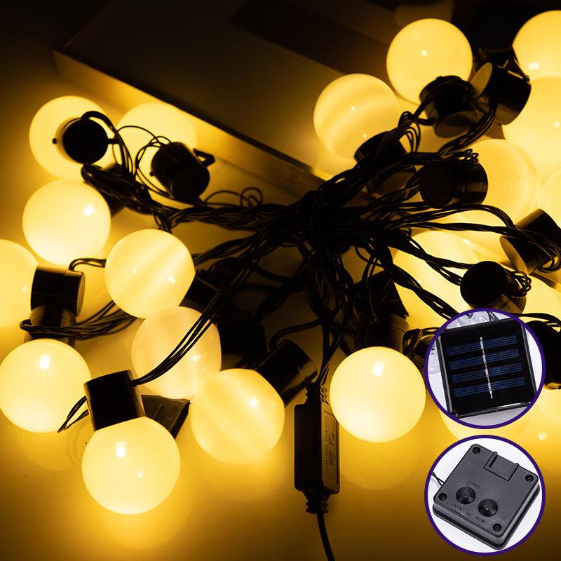 LED-Runde Kugelkette Lichterkette für Schlafzimmer, Außenbereich, Camping und Feiertagsdekorationen