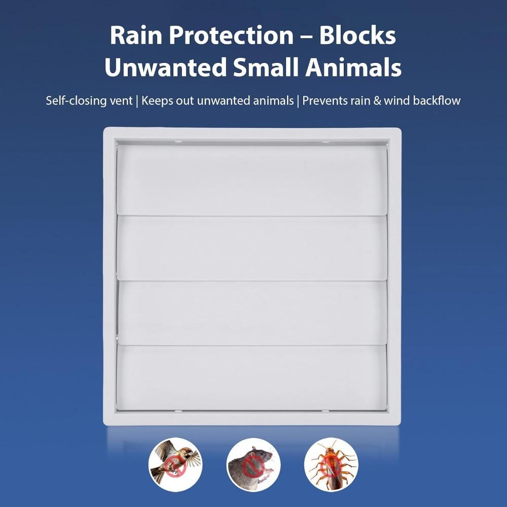 ABS Material Louvered Vent Cover Dustproof Mesh Exhaust Vent Cover Outside Exhaust