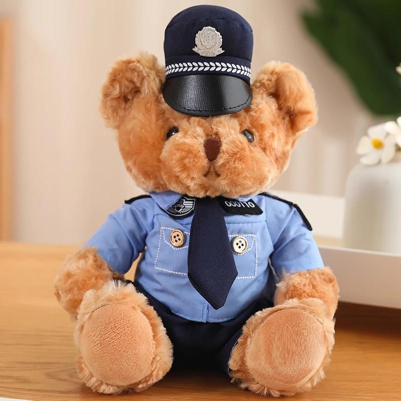 Internet celebrity traffic police bear doll uniform fire bear teddy bear activity gift doll plush toy