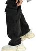 Laquest Cargo Pants in Black Denim Men's Wide-Leg (Size L)