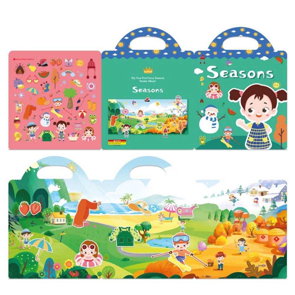 Educational Jelly Sticker Books Reusable Scene Quiet Stickers  Early Education Gifts
