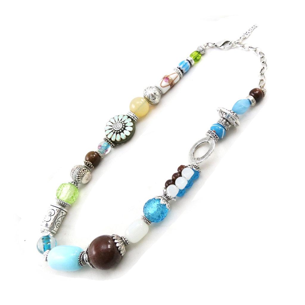 Les Trésors De Lily [E0639] - Green Turquoise 'Douchka' Designer Necklace