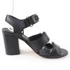Great CHANEL Sandals COCO Mark Turnlock Sandals In Leather Black 35.5 G37387 Used