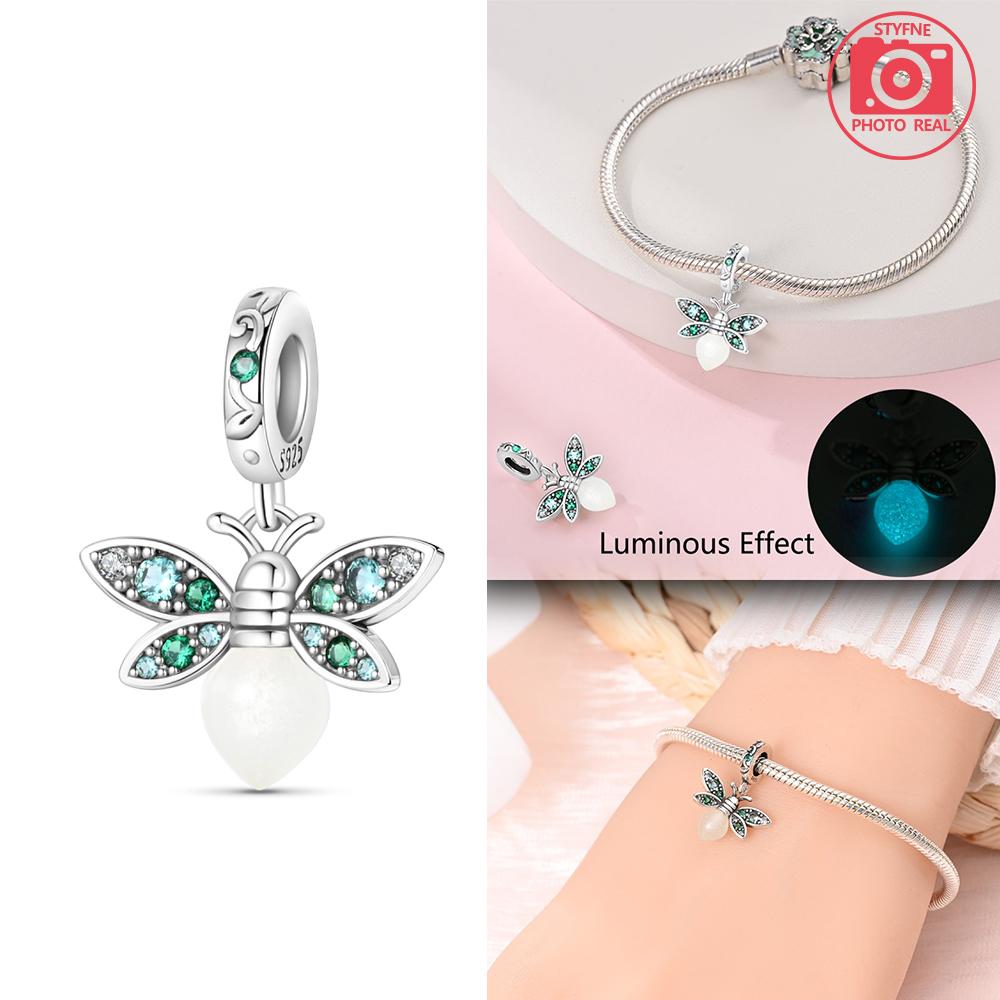 In Copper Colors Gold Glow In The Dark Firefly Charms Light Up Beads Fit Original Bracelet For Women Diy Jewelry Gifts