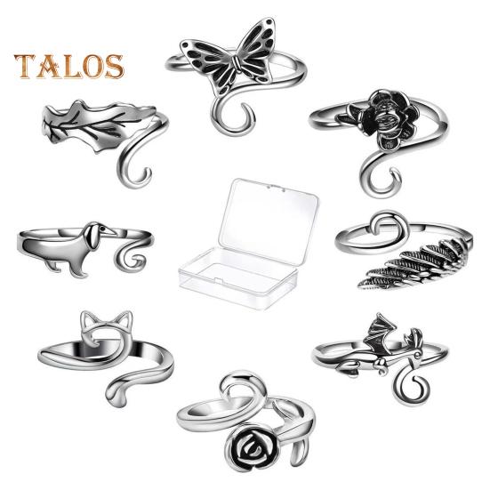 

8 шт./компл. нитяное кольцо для вязания крючком, регулируемые кольца в виде животных, плетеное кольцо для вязания, полые кольца, натяжные кольца для пряжи для вязания крючком, аксессуары для вязания Random Style