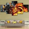 Canvas Print Picture Home Decor Framework 5 Piece Comics Ghost Rider Painting Skull And Abstract Fire Motorcycle Poster Wall Art