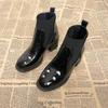 Fashion Autumn Winter New Collection Women Round Toe Low Heel Boots Black Simple comfortable versatile Ankle Boots Non-slip Shoes