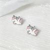 Beixi S999 Silver Needle Unicorn Stud Earrings - Cute Rainbow Pony Design for Girls and Students