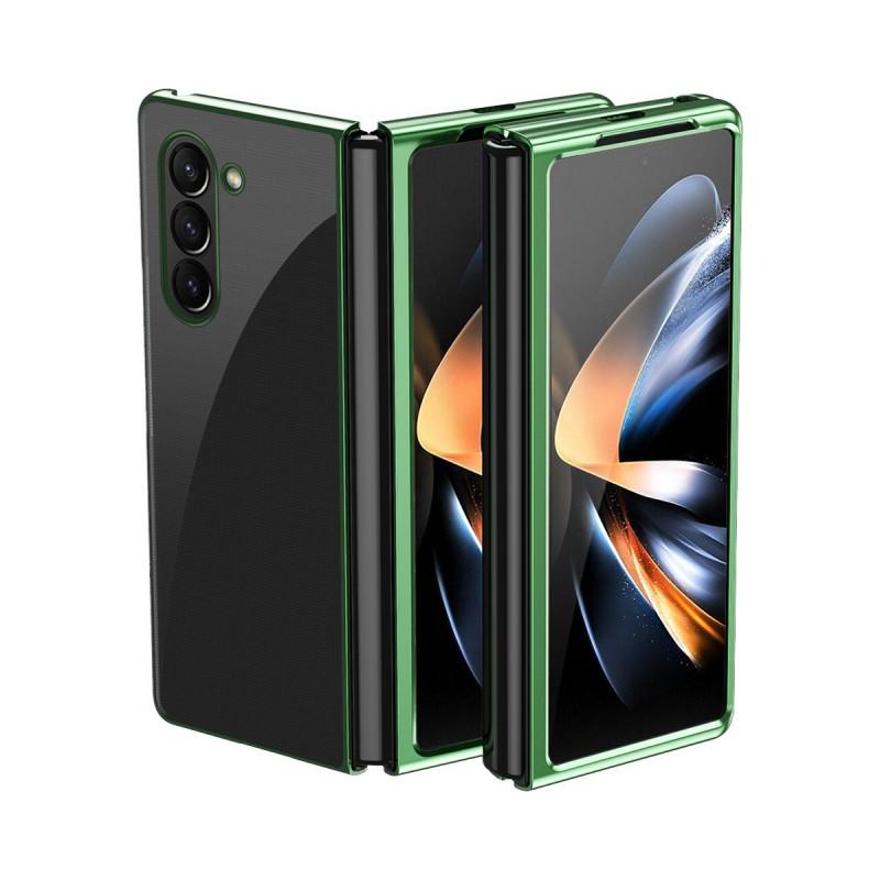 ZFold6 Clear Plating Phone Case Full Body Shockproof Cover Foldable 5G Phones With Stand