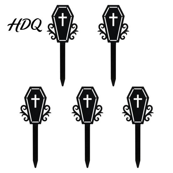Witch Hat Flower Pot Decor 5Pcs Halloween Planter Stakes Acrylic Garden Sign for Outdoor Yard Lawn Backyard Indoor Potted Plant Accessories