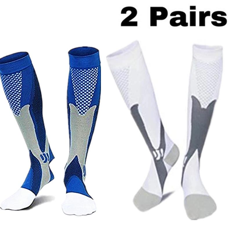 2/3/4 Pairs Running Men Compression Socks Fit Varicose Veins Football Soccer Stockings 30 Mmhg Atheletic Men Women Sports Socks