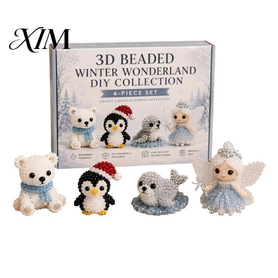 Festliches Feiertagsgeschenk 3D Perlen-Bastelset, Lebensechtes Weihnachtstier-Perlenbastelset, Partygeschenk Handgemachtes Einfaches Stickset für Kinder und Erwachsene Katze
