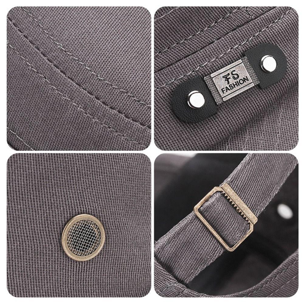 Fashion Anti-UV Fishing Hat Cotton Retro Baseball Cap Outdoor Sunscreen Casual Flat Top Hat Men Women