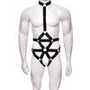 Men's Adjustable Elastic Open-Crotch Bodysuit for SM Training