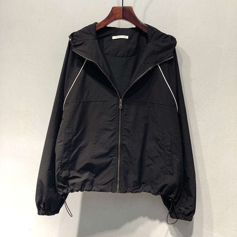 2024 Spring/Autumn Women's Korean Style Loose Windproof Hooded Short Jacket