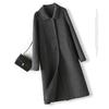 Autumn and Winter New Women's Long Doll Collar Double-sided Woolen Coat Is Thin and Large.