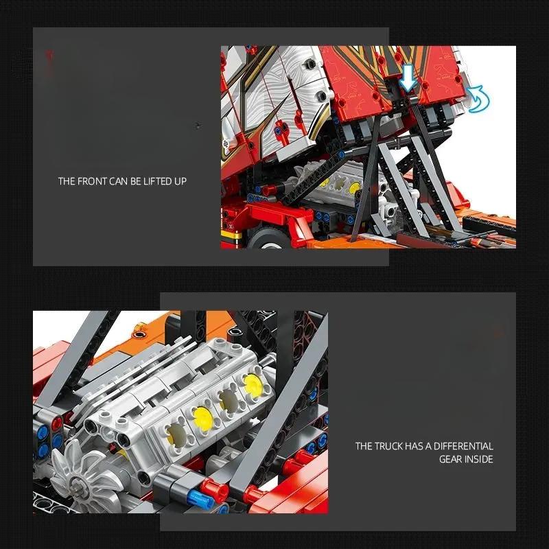 Technical City 1708pcs Scanias Longline V8 Tractor Truck Model Building Blocks Assemble Car Bricks Toys For Children Gifts