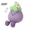Nursery Night Light Cute Eggplant Light, Tap Touch Control Bedside Lamp, 3 Brightness Levels & Auto 30-Min Timer, USB Rechargeable Squishy for Bedroom