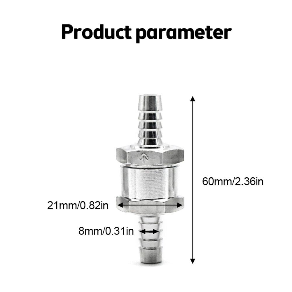 Fuel Non Return Check Valve 6/8/10/12mm Aluminium Alloy Petrol Fuel Line Way Aluminium 1 Way Fuel Line Check Valve Fuel System Fittings7