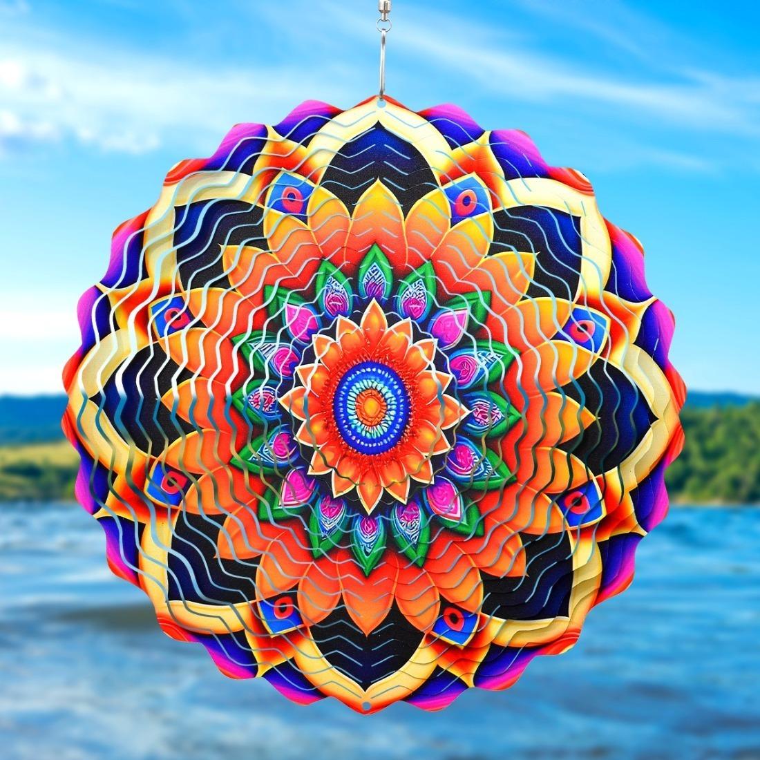 

Classic 3D Metal Wind Spinner: Hanging Mandala for Outdoor & Indoor Decorations - Perfect for Thanksgiving, Christmas 01A
