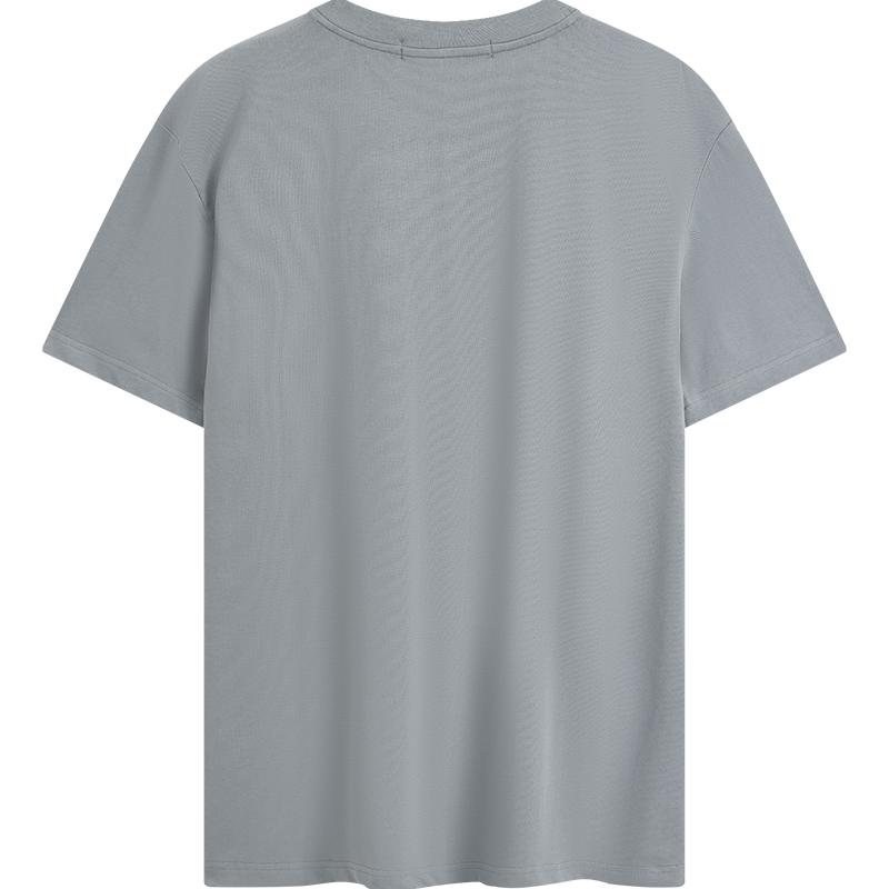 Calvin Klein Monochrome Letter Embossed Heavyweight Cotton Crew Neck Short Sleeve T-Shirt Men Tops Gray Blue J323272-PN6