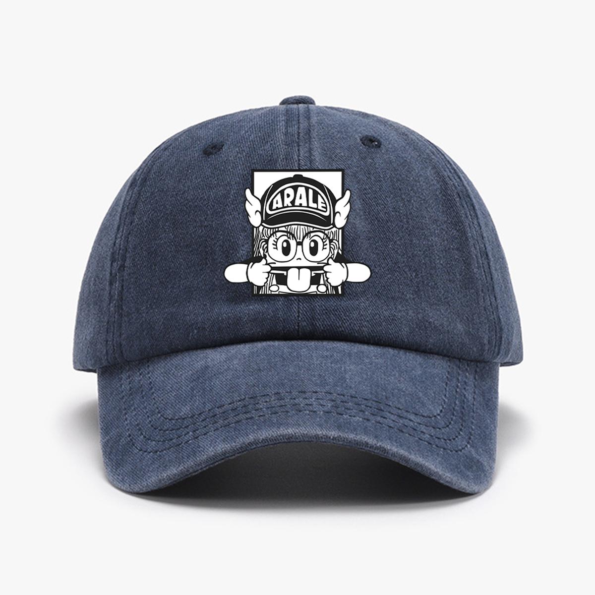 

1 шт. бейсболка с принтом i am arale , ретро, выстиранная, состаренная, солнцезащитная шляпа, уличный аксессуар, шляпа для мужчин и женщин