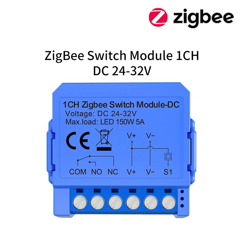 Tuya Smart Dry Contact Zigbee WiFi Switch Module Smart Home DIY Breaker Relay DC 24-32V AC 100-240V Works with Alexa Google Home