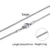 1/2/3mm Box Chain Necklaces for Men Women,Delicate Square Stainless Steel Chains Links Collars,Jewelry Gift 18To24 Inch