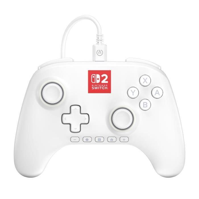 Manette De Jeu - Nintendo Switch 2 - Lumectra - Filaire - Blanc - Power A